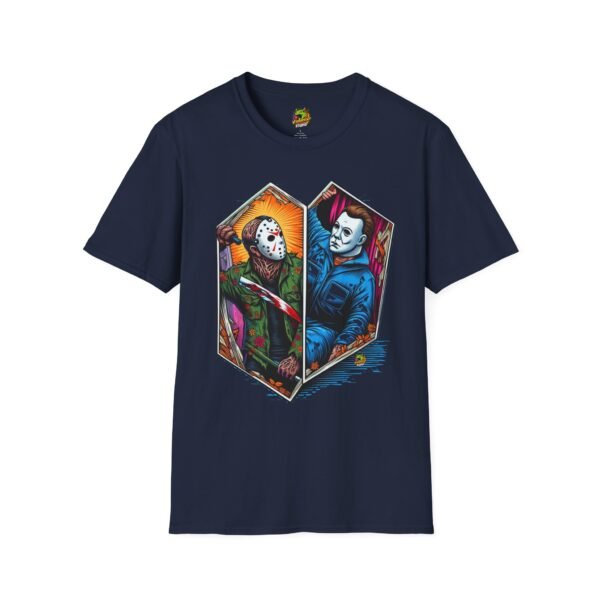 Jason & Michael Funny Halloween T-Shirt | Michael Myers Vintage Tee - Image 49