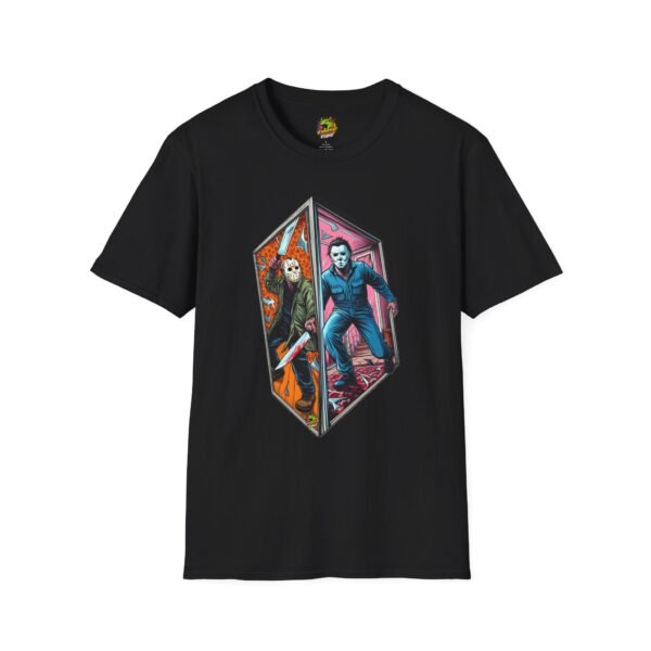 Jason & Michael Myers Funny Halloween Shirt | Vintage Horror Tee - Image 5