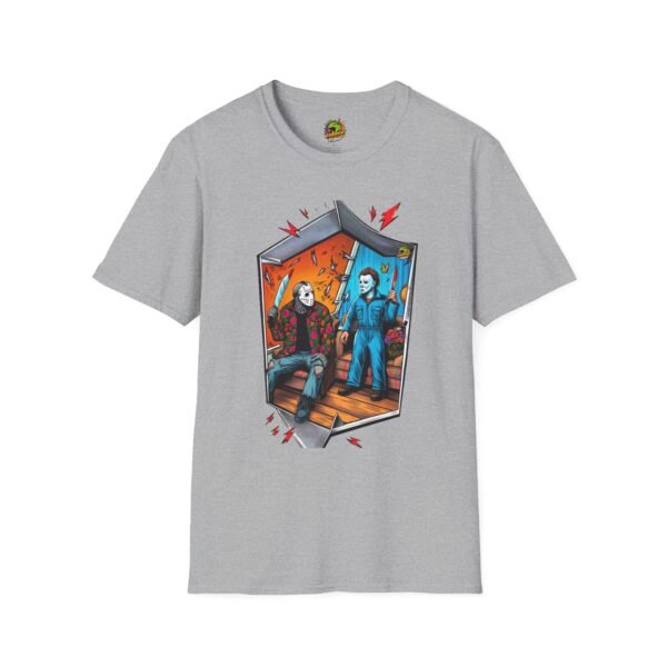 Michael Myers Shirt | Jason Voorhees Funny Picnic Halloween Tee - Image 9