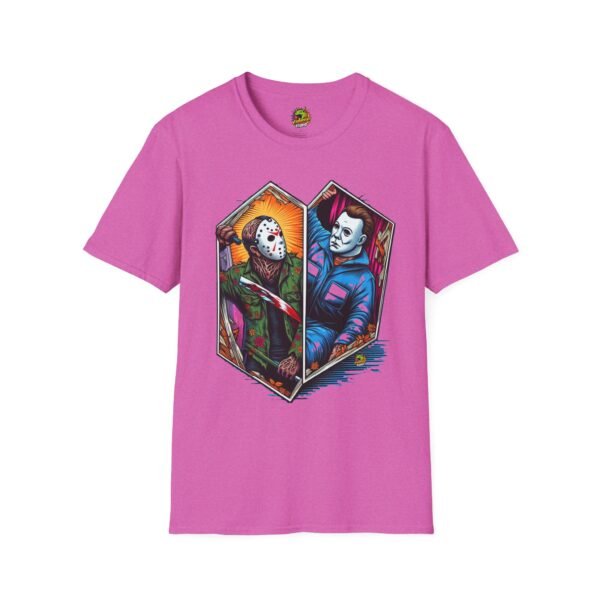 Jason & Michael Funny Halloween T-Shirt | Michael Myers Vintage Tee - Image 61