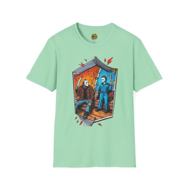 Michael Myers Shirt | Jason Voorhees Funny Picnic Halloween Tee - Image 25
