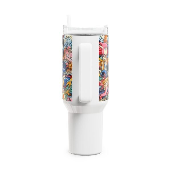 Stanley Comics Themed Tumbler | Geek and Anime Fans Drinkware | Colorful Cartoon Tumbler - Image 3