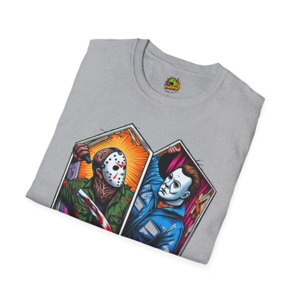 Jason & Michael Funny Halloween T-Shirt | Michael Myers Vintage Tee - Image 12