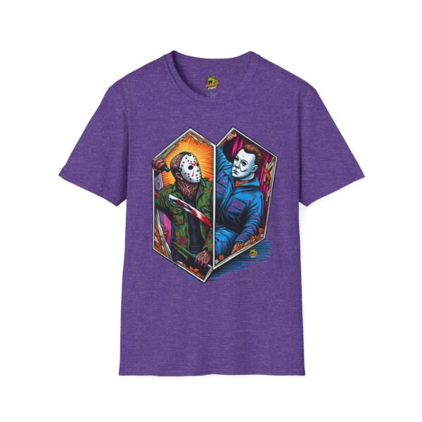 Jason & Michael Funny Halloween T-Shirt | Michael Myers Vintage Tee - Image 53
