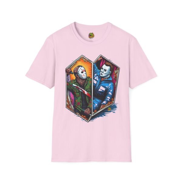 Jason & Michael Funny Halloween T-Shirt | Michael Myers Vintage Tee - Image 57