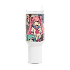 Stanley Comics Themed Tumbler | Anime Geek Drinkware for Gamers | Colorful Cartoon Tumbler