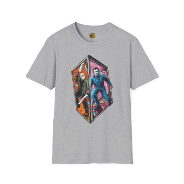 Jason & Michael Myers Funny Halloween Shirt | Vintage Horror Tee - Image 9