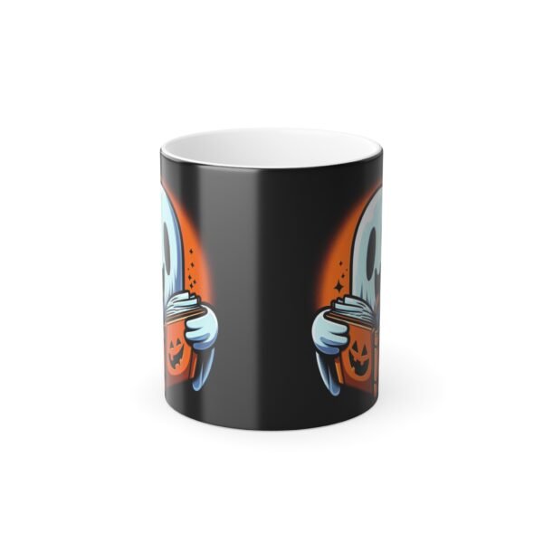 Spooky Reading Ghost Halloween Mug - Ideal for Halloween Decor, Teacher Halloween Gift, and Cute Housewarming Present