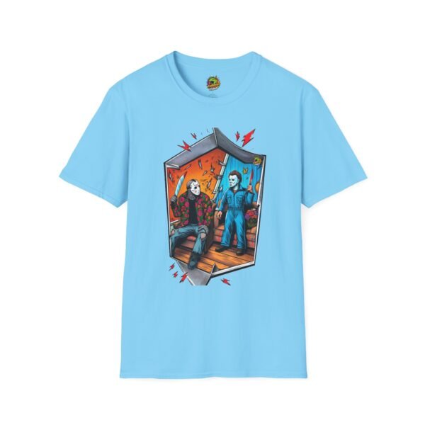 Michael Myers Shirt | Jason Voorhees Funny Picnic Halloween Tee - Image 33