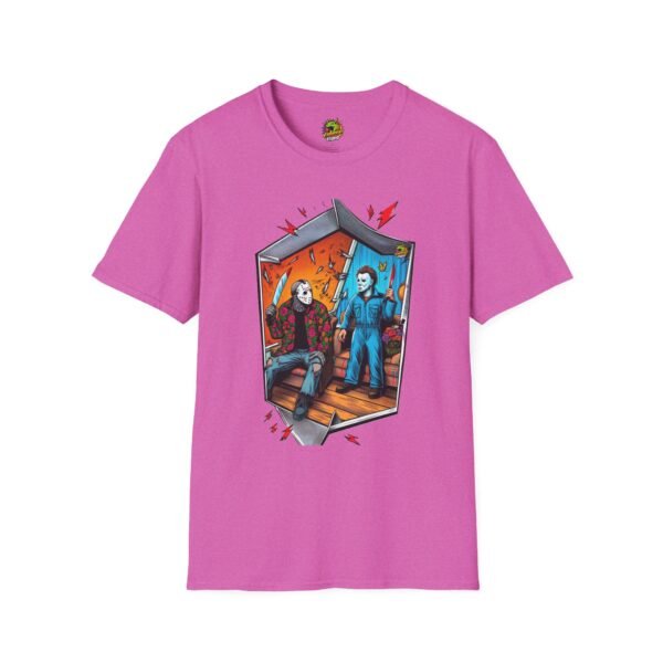 Michael Myers Shirt | Jason Voorhees Funny Picnic Halloween Tee - Image 61