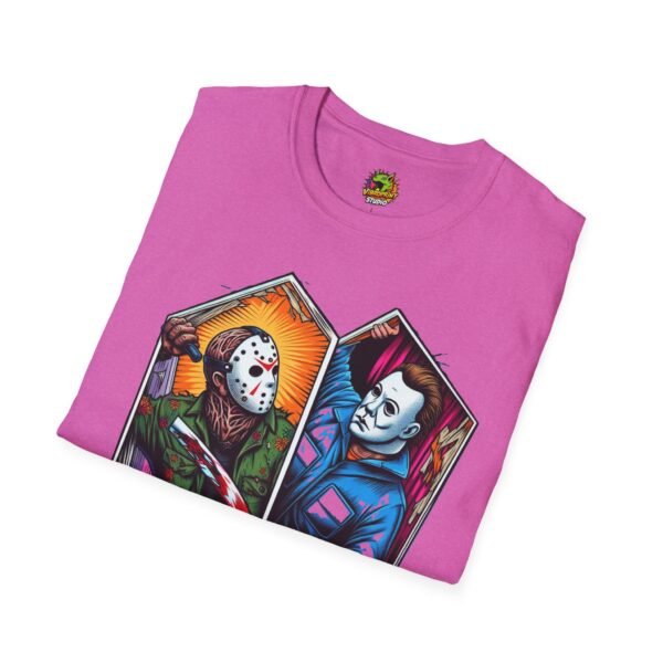 Jason & Michael Funny Halloween T-Shirt | Michael Myers Vintage Tee - Image 64