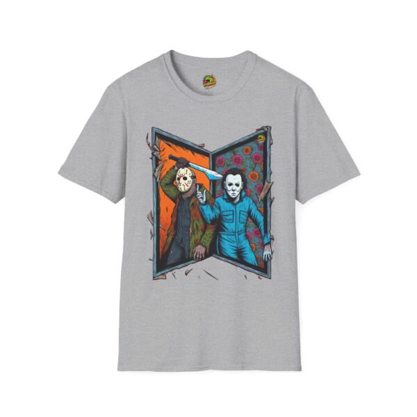 Jason Voorhees & Michael Myers T-Shirt | Funny Horror Tee - Image 9