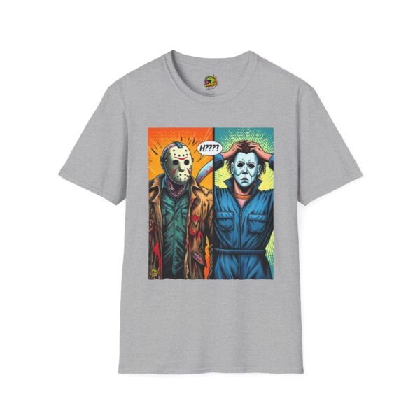 Jason Voorhees & Michael Myers Shirt | Funny Halloween Picnic Tee - Image 9