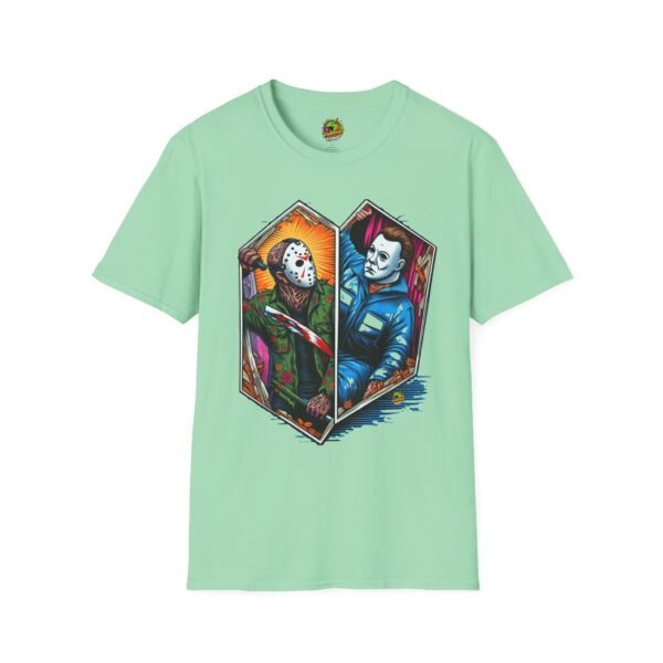 Jason & Michael Funny Halloween T-Shirt | Michael Myers Vintage Tee - Image 25