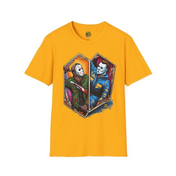 Jason & Michael Funny Halloween T-Shirt | Michael Myers Vintage Tee - Image 13