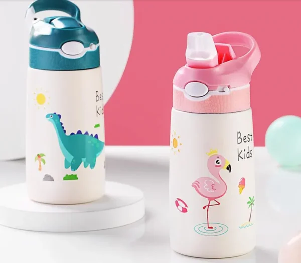 Classic Style 400ML Children Water Bottle Kids Thermos Mug Duck Billed Straw 316 Stainless Steel Vacuum Flasks Tumbler Cup - Image 12