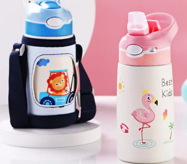 Classic Style 400ML Children Water Bottle Kids Thermos Mug Duck Billed Straw 316 Stainless Steel Vacuum Flasks Tumbler Cup - Image 18