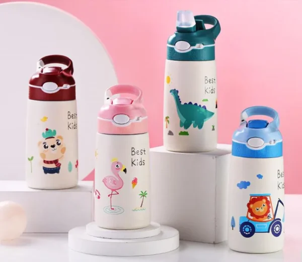 Classic Style 400ML Children Water Bottle Kids Thermos Mug Duck Billed Straw 316 Stainless Steel Vacuum Flasks Tumbler Cup - Image 11