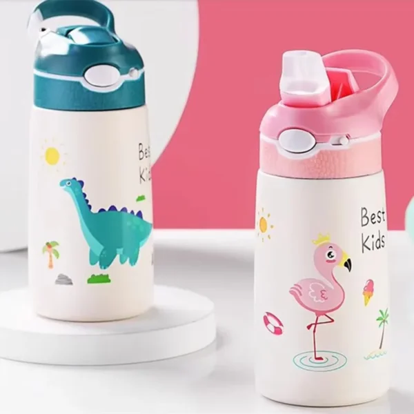 Classic Style 400ML Children Water Bottle Kids Thermos Mug Duck Billed Straw 316 Stainless Steel Vacuum Flasks Tumbler Cup - Image 2