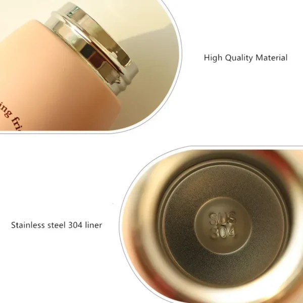500ml/300ml Cute Water Bottle Thermos Cup Portable Kawaii Thermos Bottle with Straw and Stickers Kid Stainless Steel Thermal Mug - Image 19
