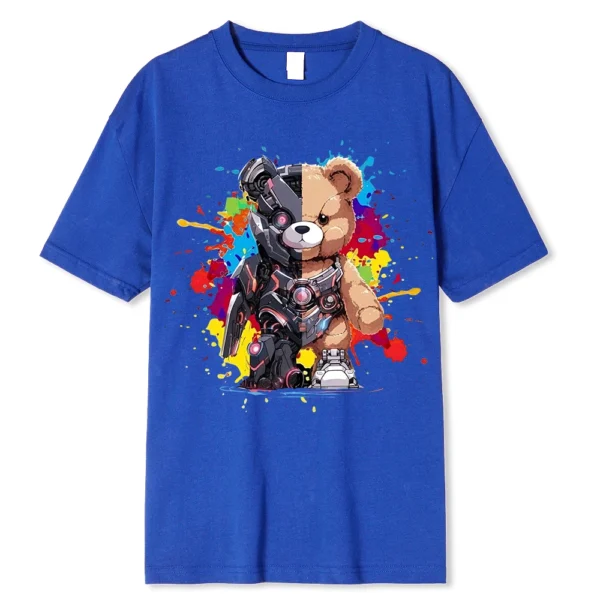 Women's regular fit t-shirt with a detailed Mech Warrior Bear graphic print on the front.
