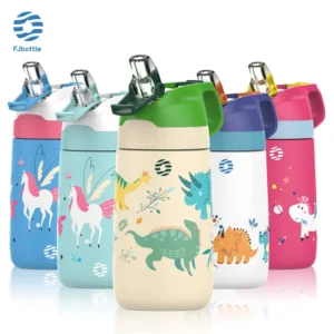 Kids Insulated Water Bottle 350ml - Stainless Steel Vacuum Flask with Straw, BPA Free - Owala Style