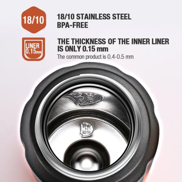 FEIJIAN 600ml stainless steel vacuum insulated water bottle.