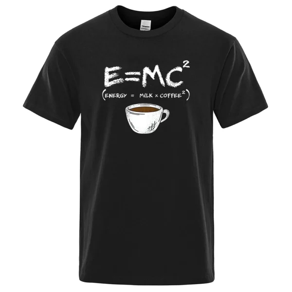 Men's "Energy = Milk + Coffee" graphic t-shirt