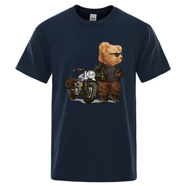 Funny motorcycle teddy bear sunglasses t-shirt