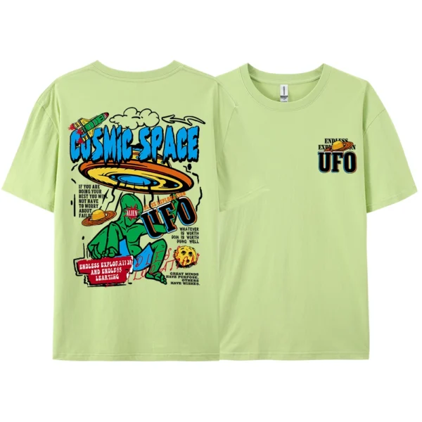 Men's oversized alien UFO graphic t-shirt