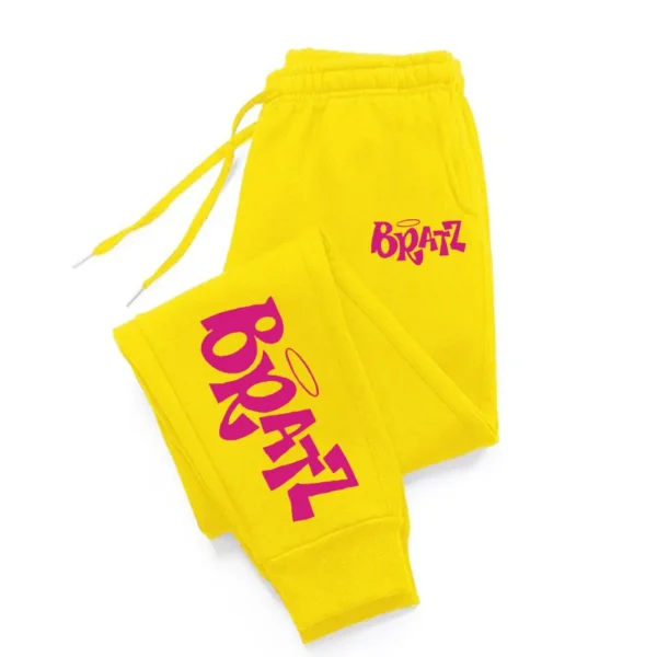 Bratz pink letter print sweatpants for women.