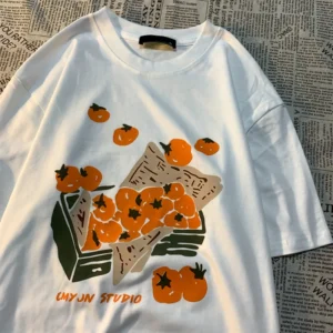 Retro orange print unisex t-shirt