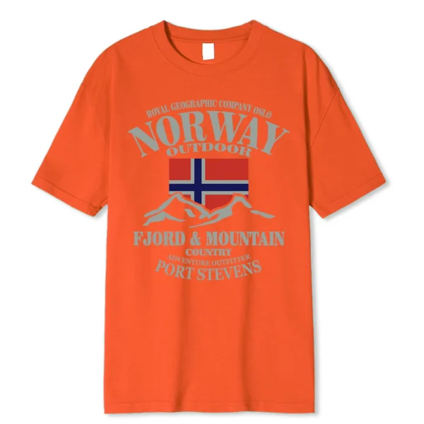 Men's Norway fjord mountain summer t-shirt.