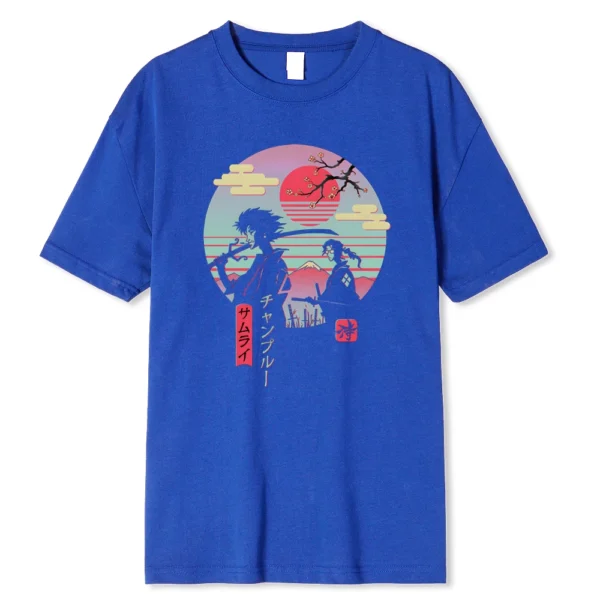 Japanese Samurai Hip Hop T-Shirt - Men's Summer Cotton Tee