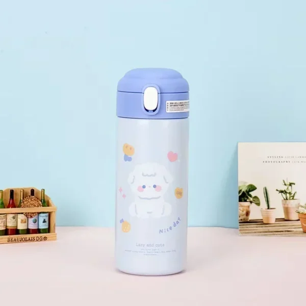 Cute cartoon vacuum insulated stainless steel water bottle