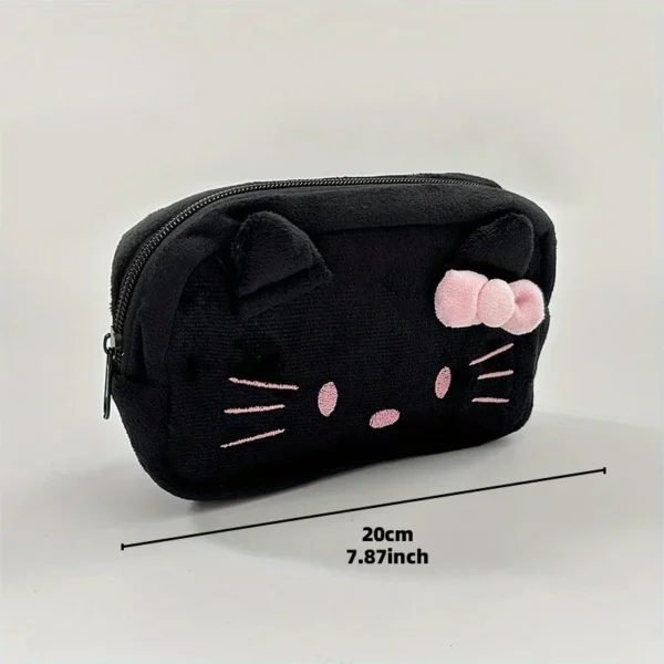MINISO cute flannel pouch featuring Hello Kitty and Cinnamoroll cartoon design.