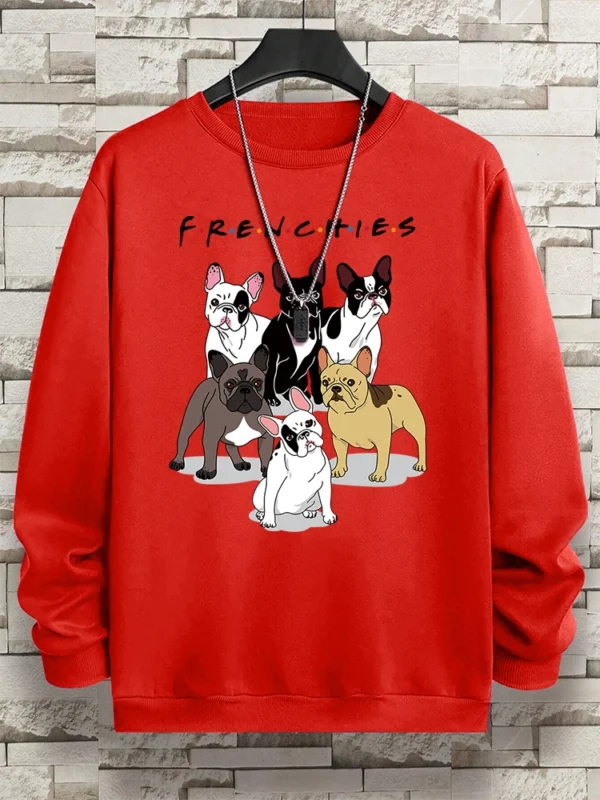 Oversized French Bulldog hoodie for men and women