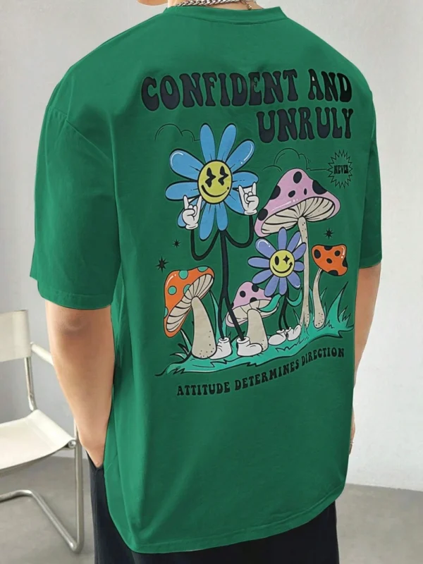 Unruly Attitude Men's Breathable Cotton T-Shirt - Loose Fit