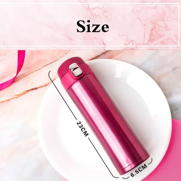 500ml stainless steel vacuum flask thermos with push-button bouncing lid open