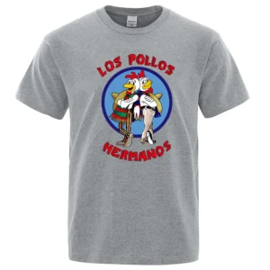 Men's Los Pollos Hermanos T-Shirt with Chicken Brothers logo - Breaking Bad and Better Call Saul fan apparel.