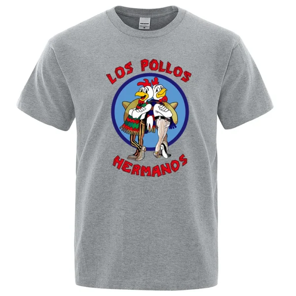Men's Los Pollos Hermanos T-Shirt with Chicken Brothers logo - Breaking Bad and Better Call Saul fan apparel.