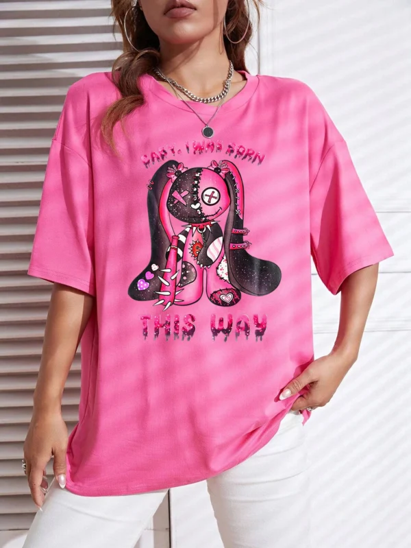 Cute rabbit print t-shirt for women