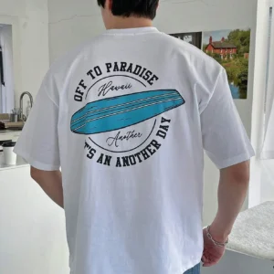Paradise Found Men's Breathable Cotton Summer T-Shirt