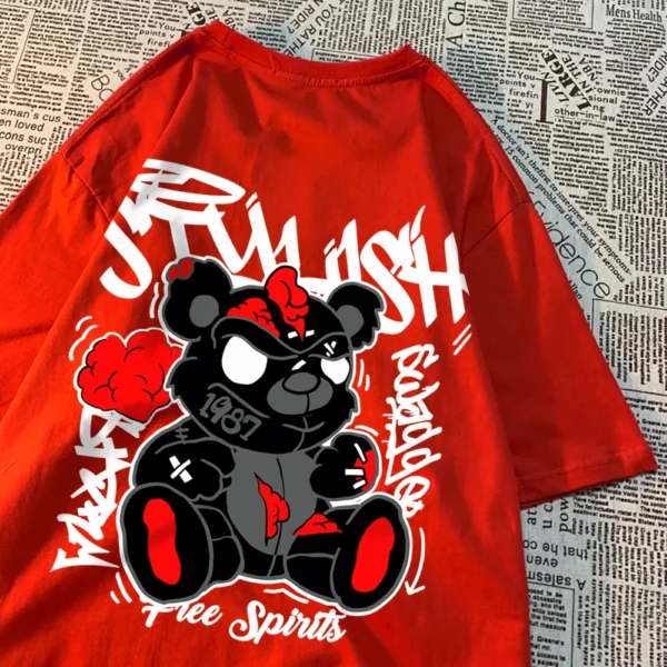 Exploding Puppet Bear graphic t-shirt for men and women.