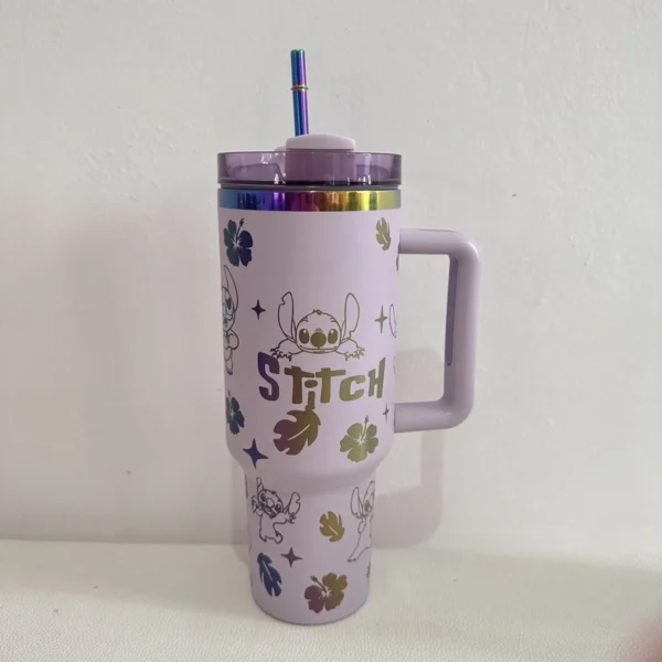 MINISO Disney Stitch 40oz insulated stainless steel tumbler in blue