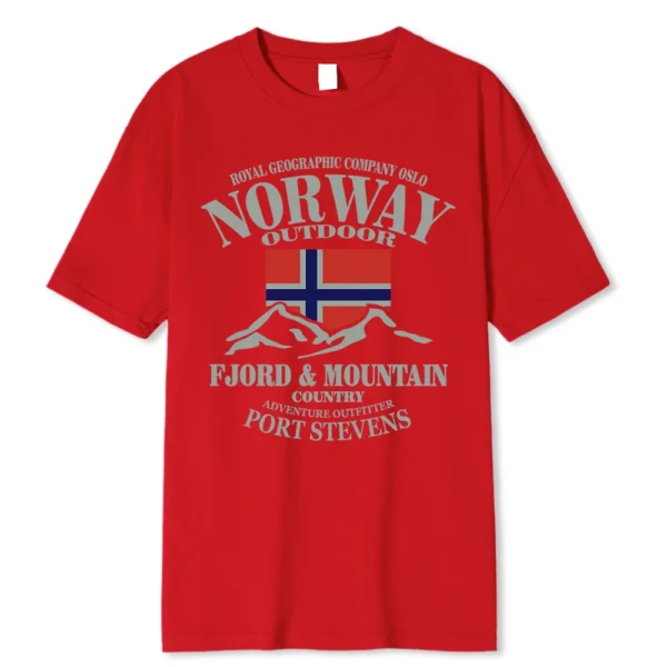 Men's Norway fjord mountain summer t-shirt.