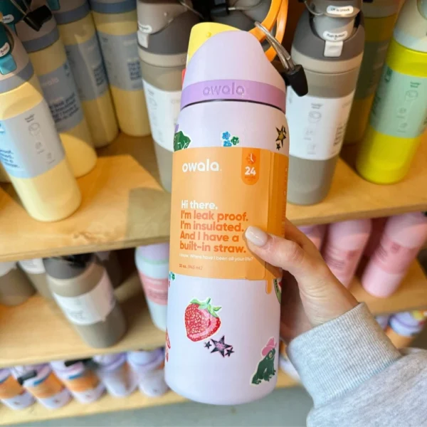 32 oz insulated stainless steel water bottle tumbler with straw lid