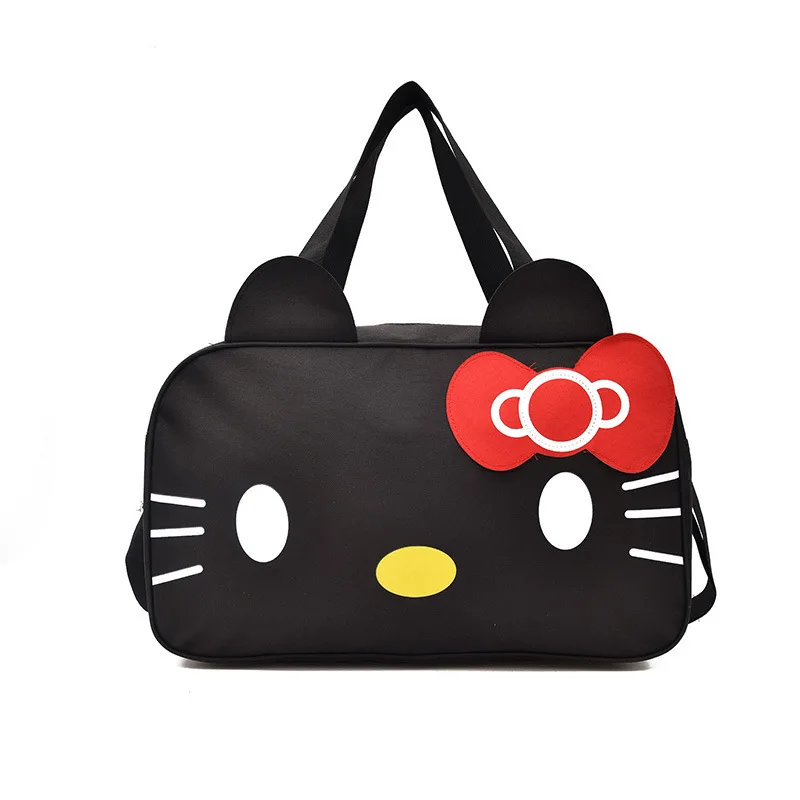 MINISO Hello Kitty large capacity Oxford travel duffel bag for women's short trips and sports.