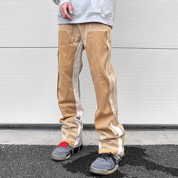 Speckled ink micro flare jeans
