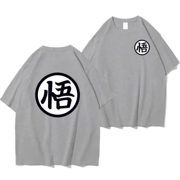 Men's oversized Son Goku anime t-shirt in cotton - casual short sleeve Harajuku style tee for Dragon Ball Z fans.